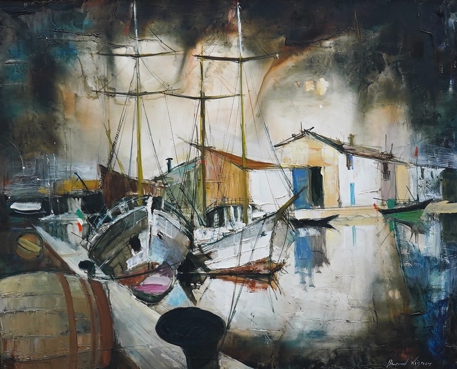 Bernard Lignon (French, 1928-2017), oil on canvas, “Coin de Port”, signed, 59 x 72cm. Condition - good